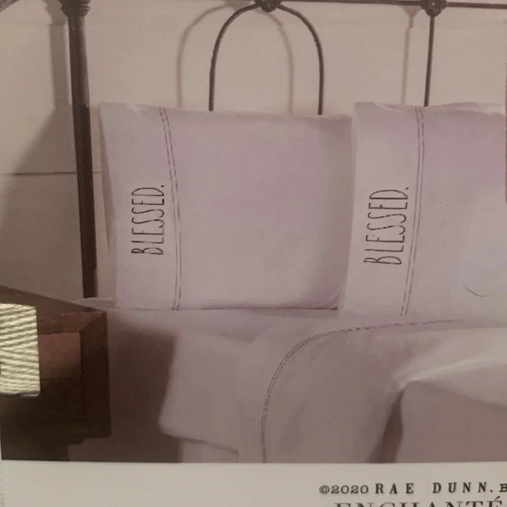 Rae Dunn pillowcases- S/2 standard- BLESSED